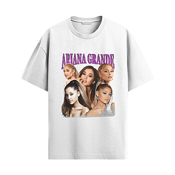 ariana grande shirt with vintage fan graphic music white tee